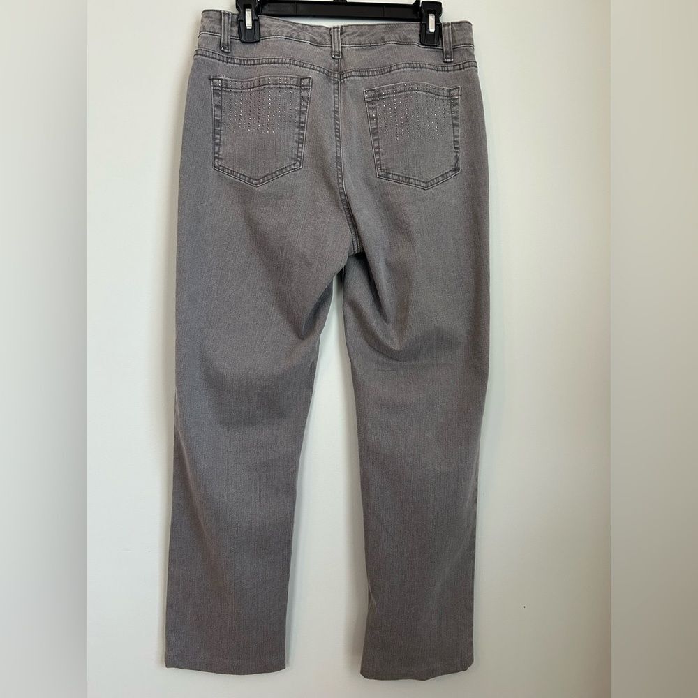 Jones New York Women's Lexington Straight Leg Jeans in Gray Size 10 Short - Picture 2 of 13